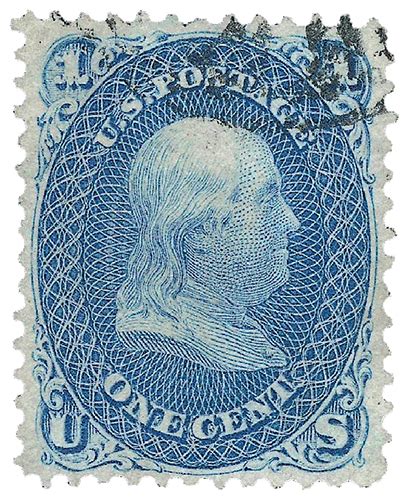 The color of the rarity is blue, not green. . Benjamin franklin z grill stamp